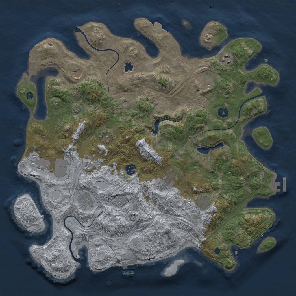 Rust Map: Procedural Map, Size: 4250, Seed: 689777, 16 Monuments