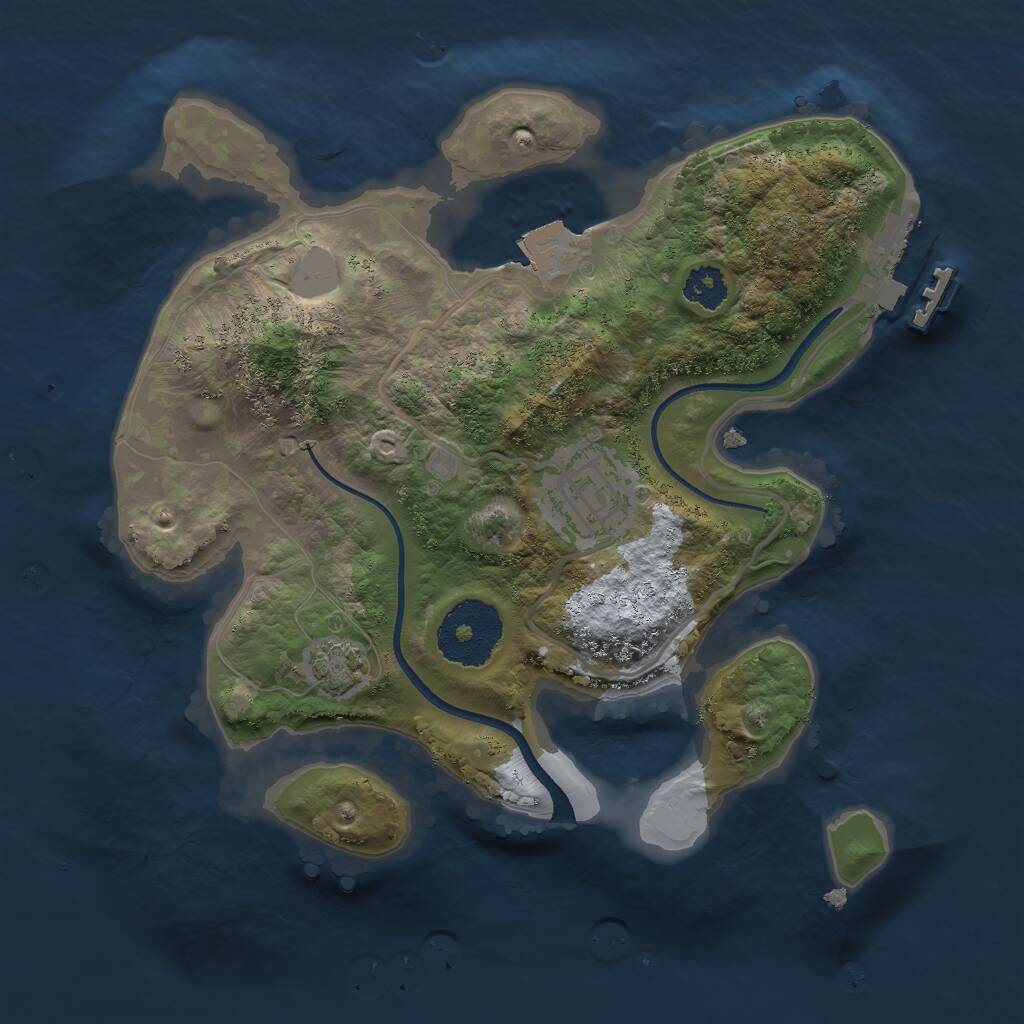 Rust Map: Procedural Map, Size: 2400, Seed: 756533960, 4 Monuments