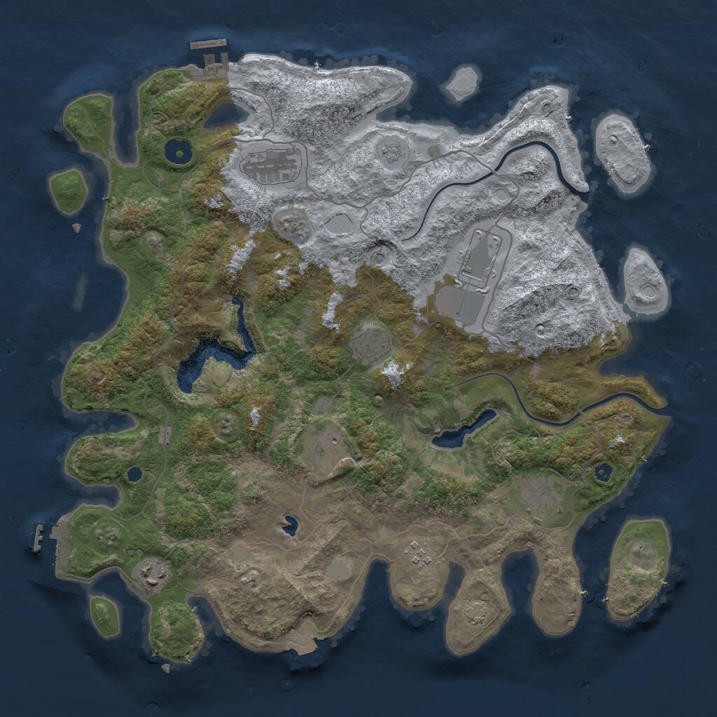 Rust Map: Procedural Map, Size: 4000, Seed: 36819476, 13 Monuments