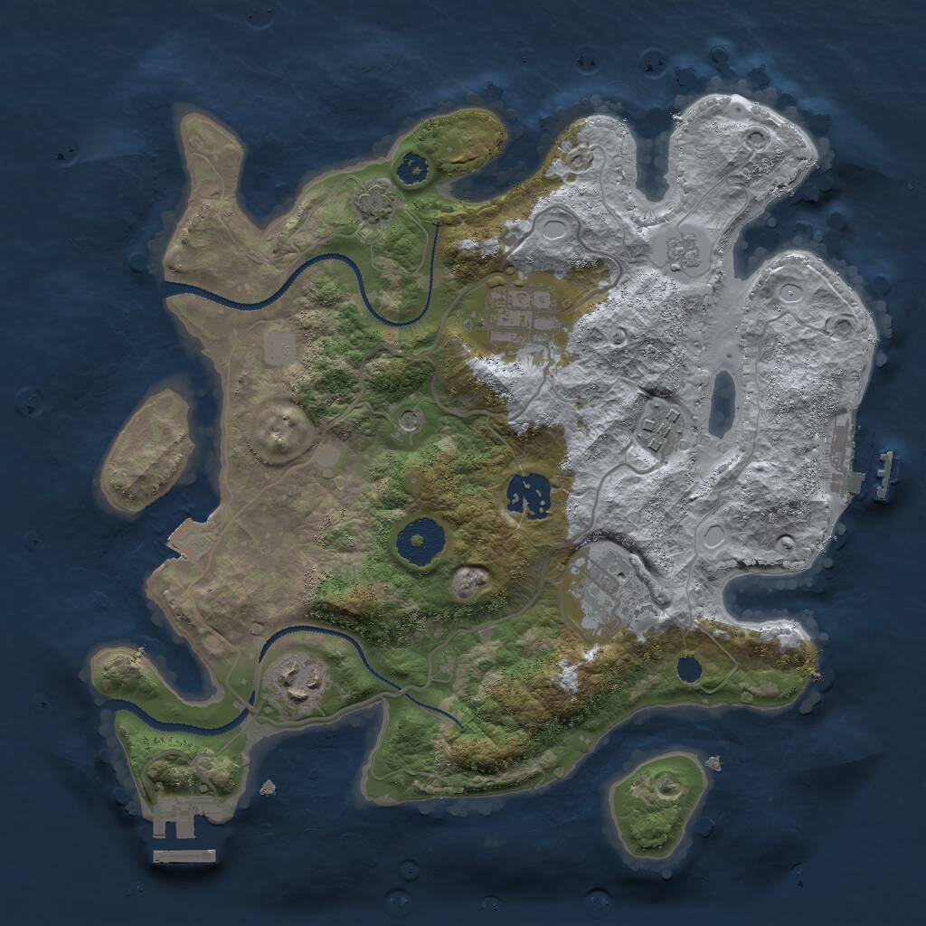 Rust Map: Procedural Map, Size: 3000, Seed: 99110724, 11 Monuments