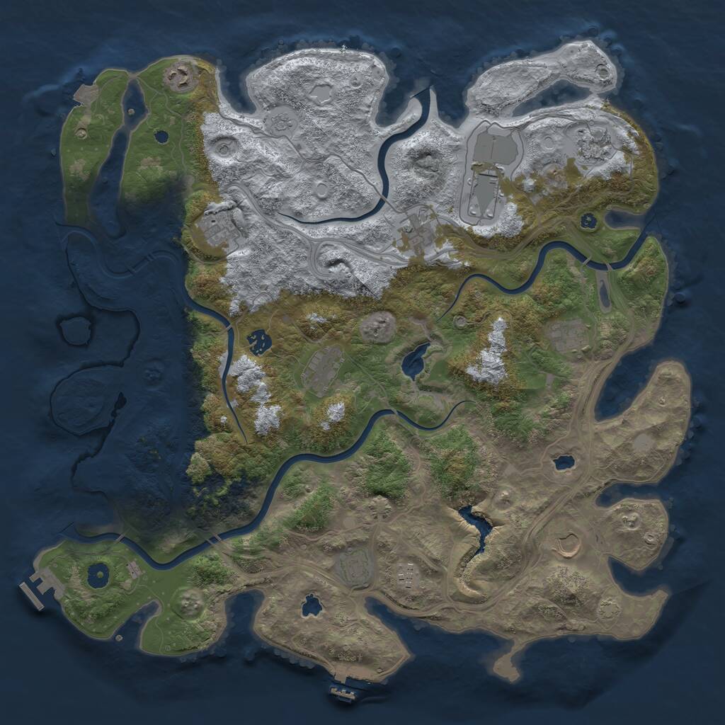 Rust Map: Procedural Map, Size: 4500, Seed: 2084993055, 17 Monuments
