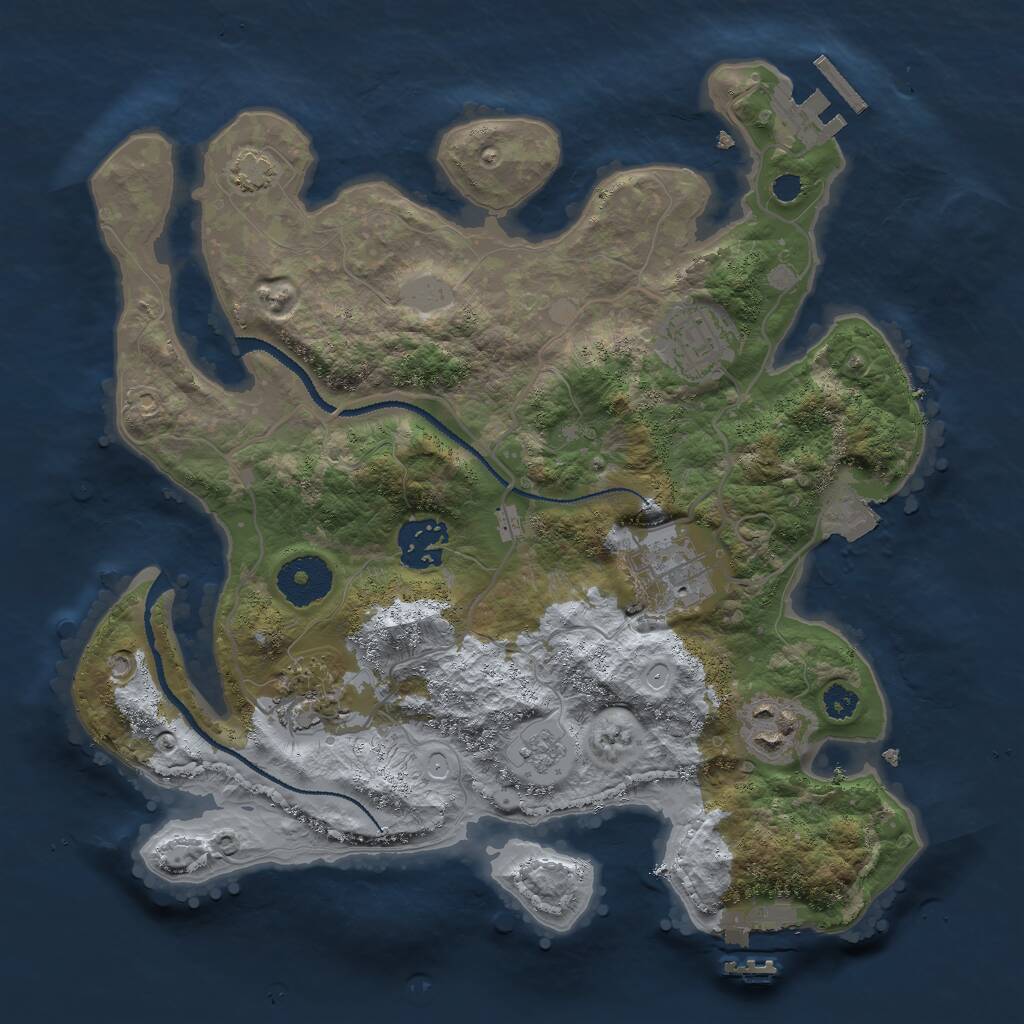 Rust Map: Procedural Map, Size: 3000, Seed: 802924085, 10 Monuments