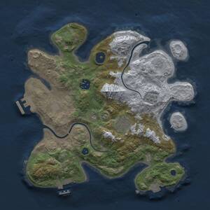 Thumbnail Rust Map: Procedural Map, Size: 3000, Seed: 1354355315, 9 Monuments