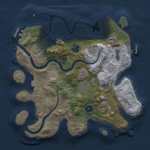 Thumbnail Rust Map: Procedural Map, Size: 3000, Seed: 1684990273, 11 Monuments
