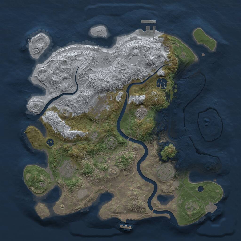 Rust Map: Procedural Map, Size: 3300, Seed: 323, 11 Monuments