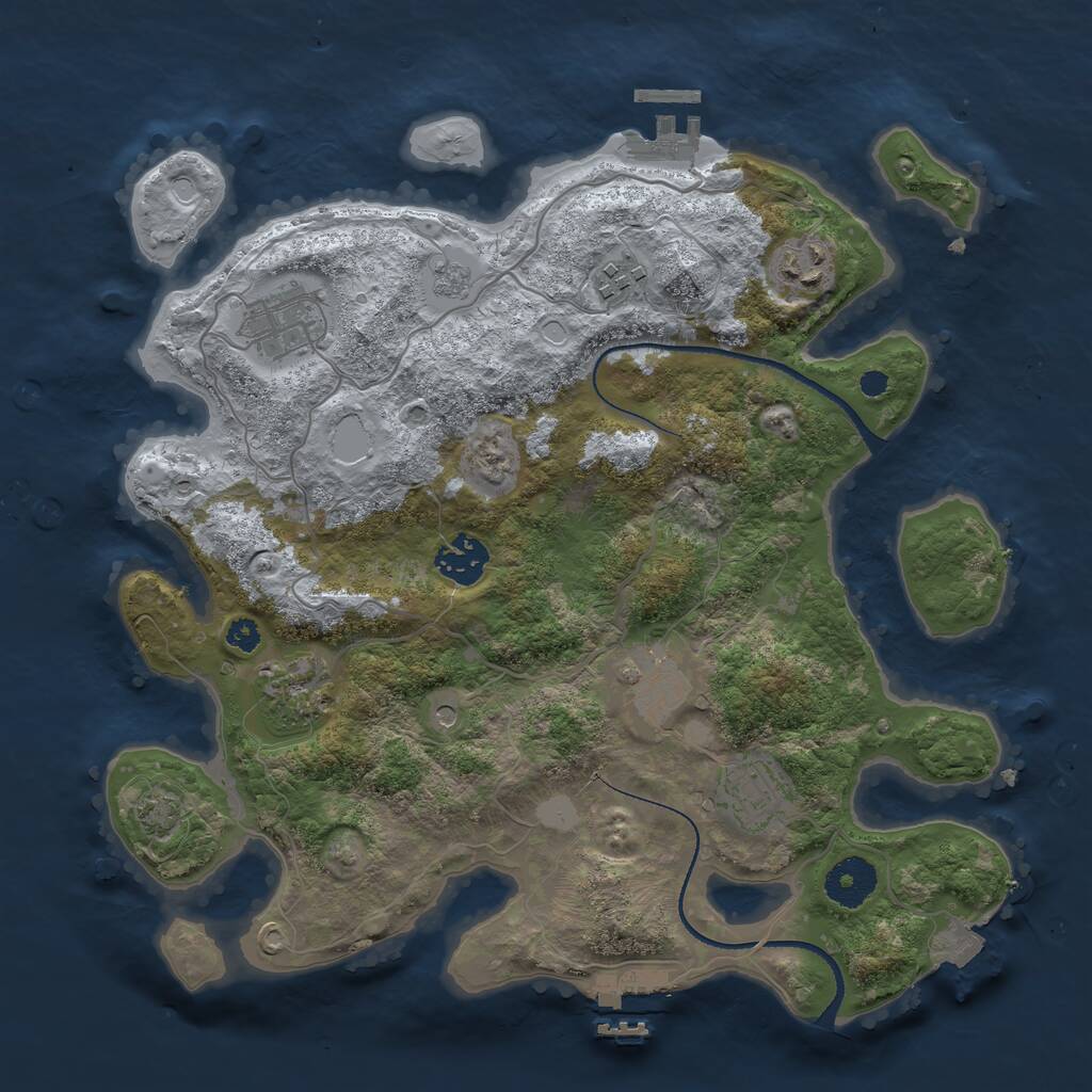 Rust Map: Procedural Map, Size: 3300, Seed: 323, 13 Monuments