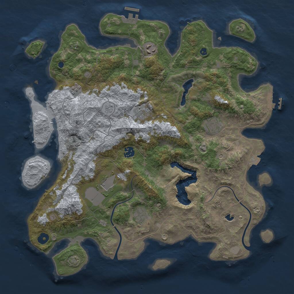 Rust Map: Procedural Map, Size: 4000, Seed: 170484977, 13 Monuments