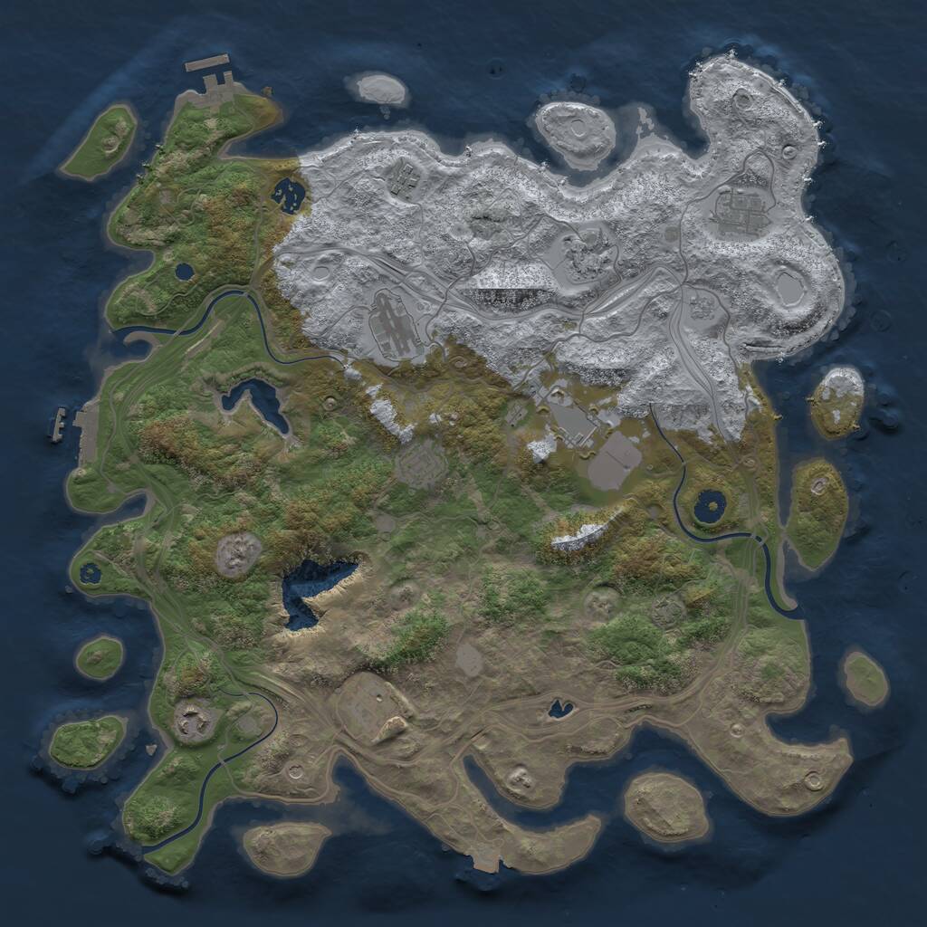 Rust Map: Procedural Map, Size: 4250, Seed: 27107, 15 Monuments