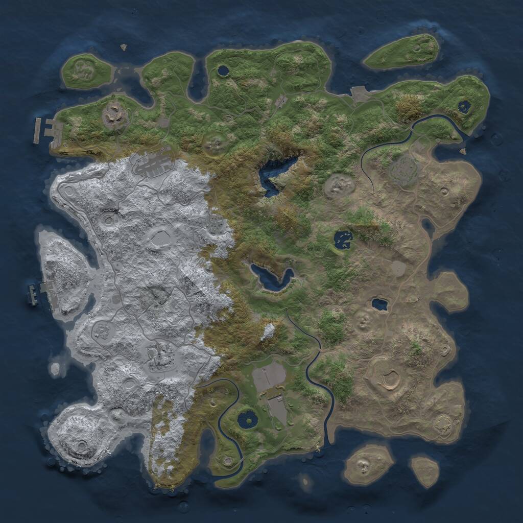 Rust Map: Procedural Map, Size: 4096, Seed: 1003246920, 14 Monuments