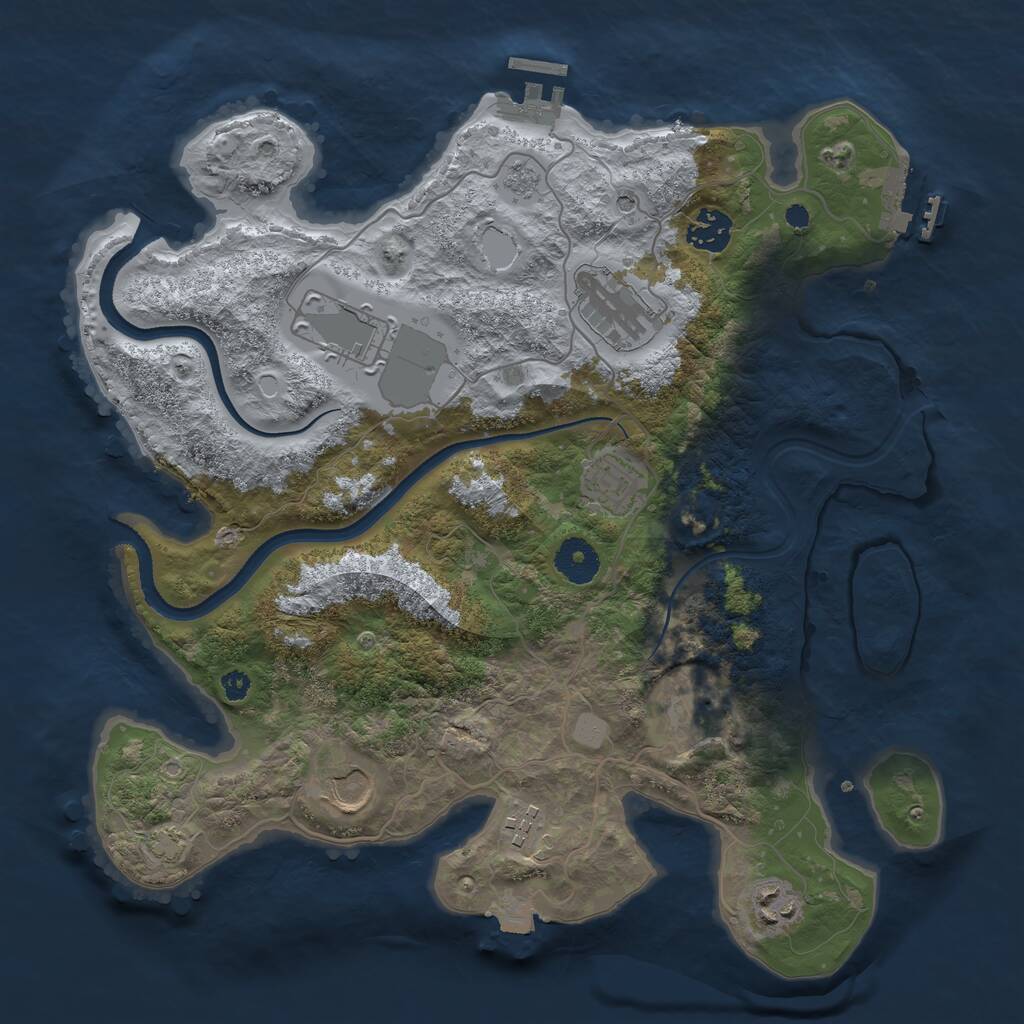 Rust Map: Procedural Map, Size: 3500, Seed: 181793737, 14 Monuments