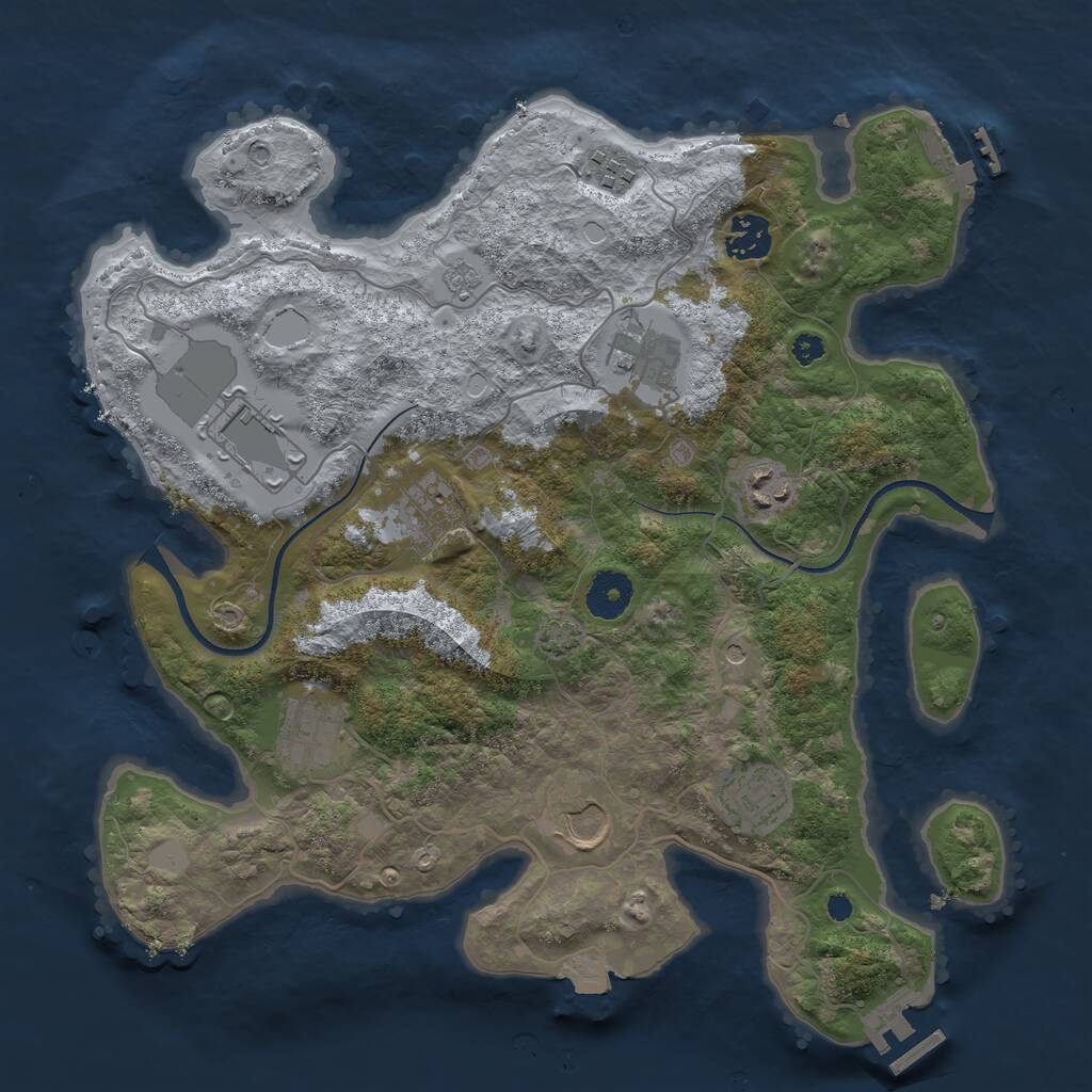 Rust Map: Procedural Map, Size: 3500, Seed: 181793737, 15 Monuments