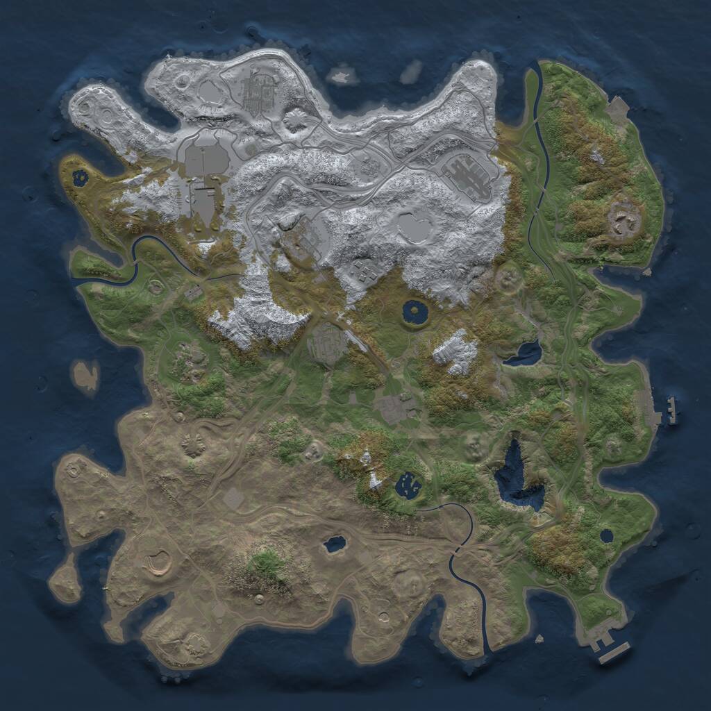 Rust Map: Procedural Map, Size: 4250, Seed: 1015803150, 17 Monuments