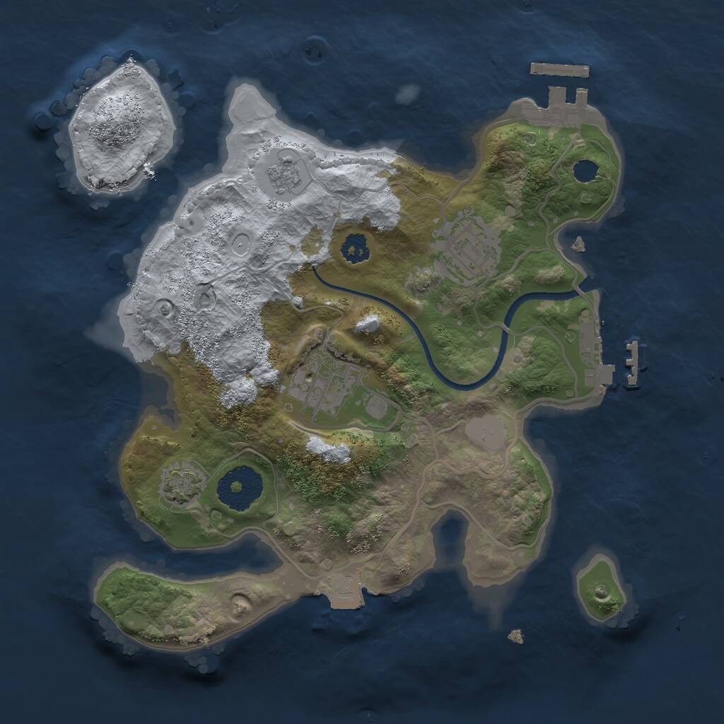 Rust Map: Procedural Map, Size: 2500, Seed: 815642095, 7 Monuments