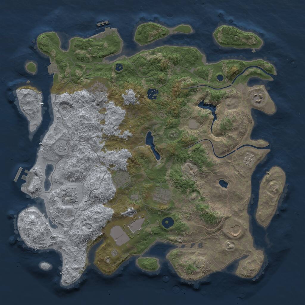 Rust Map: Procedural Map, Size: 4000, Seed: 792585271, 15 Monuments
