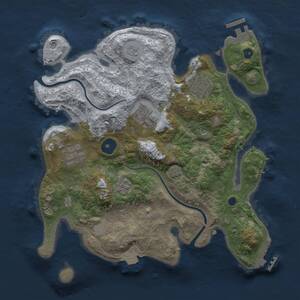 Thumbnail Rust Map: Procedural Map, Size: 3000, Seed: 1362637703, 10 Monuments