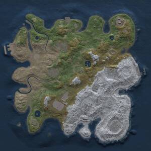 Thumbnail Rust Map: Procedural Map, Size: 3500, Seed: 156046779, 15 Monuments