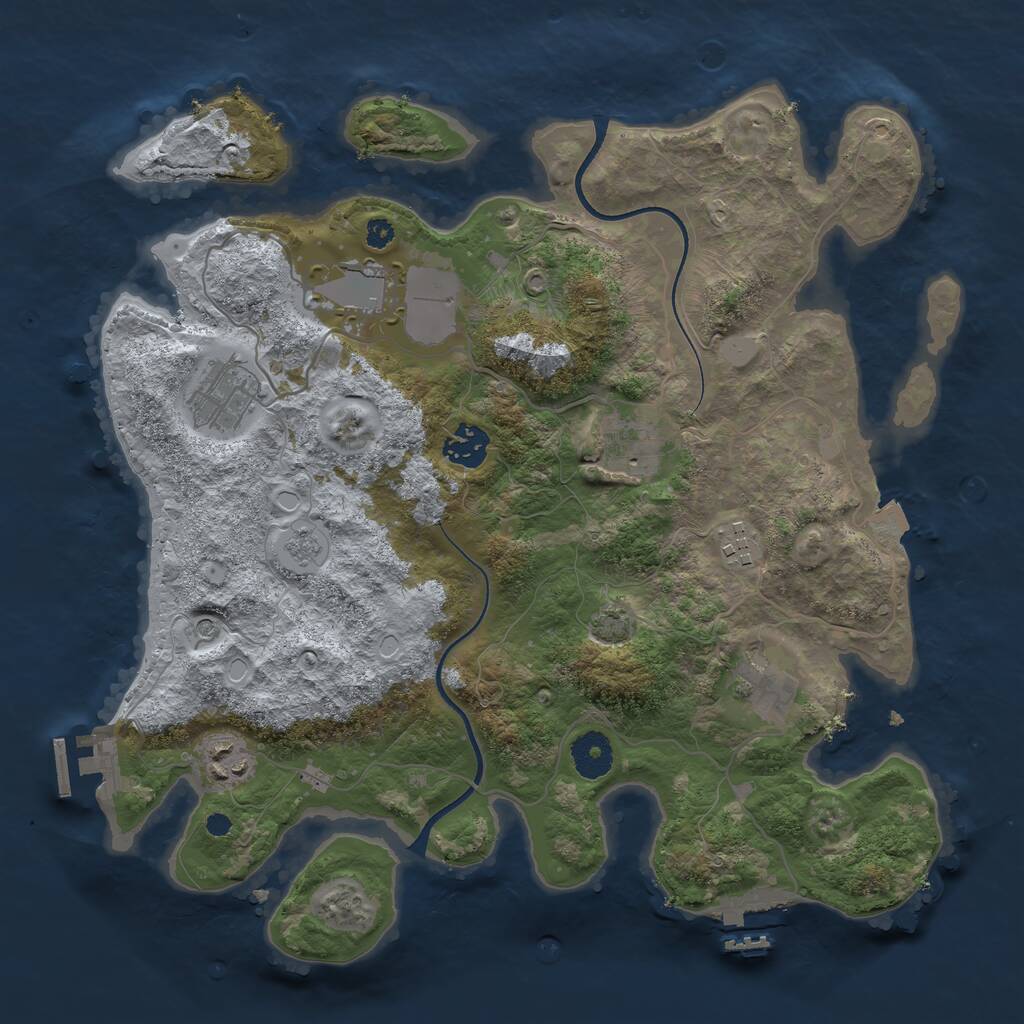 Rust Map: Procedural Map, Size: 3500, Seed: 212312402, 13 Monuments