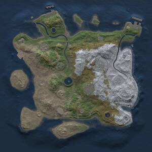 Thumbnail Rust Map: Procedural Map, Size: 3000, Seed: 8246391, 9 Monuments