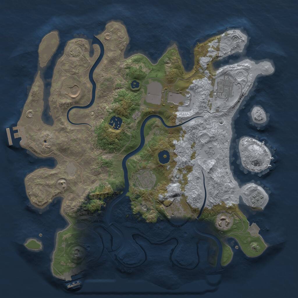Rust Map: Procedural Map, Size: 3500, Seed: 1456496, 14 Monuments
