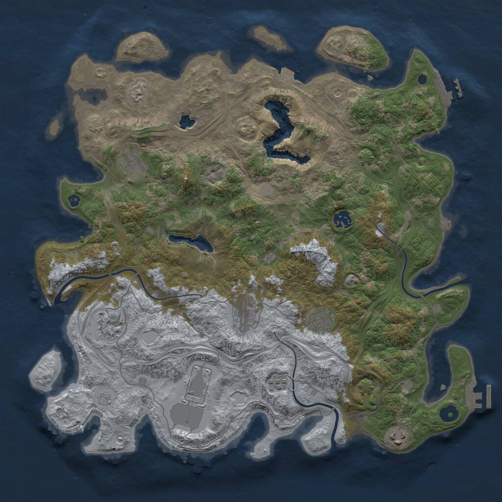 Rust Map: Procedural Map, Size: 4250, Seed: 2842, 14 Monuments