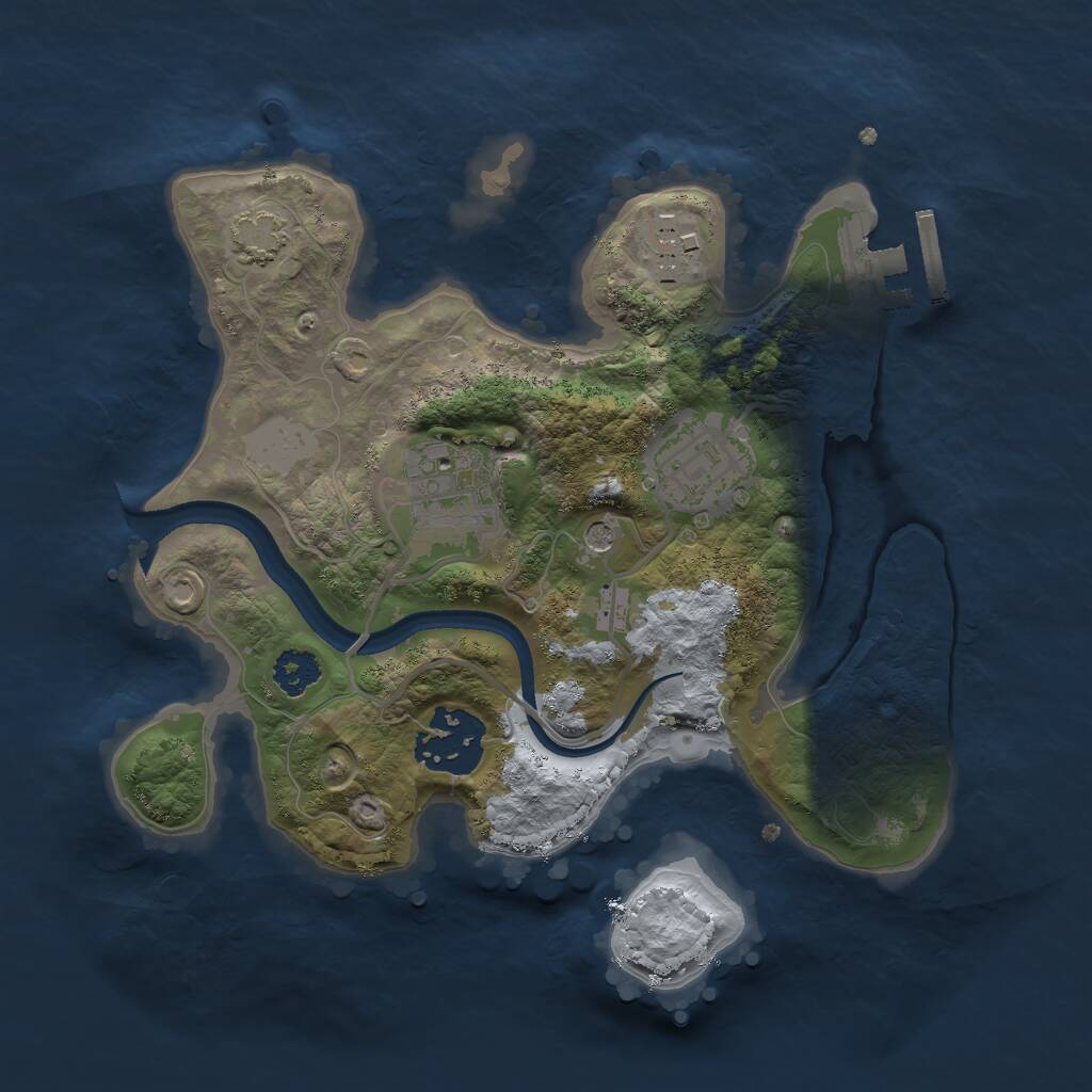 Rust Map: Procedural Map, Size: 2400, Seed: 887764, 8 Monuments