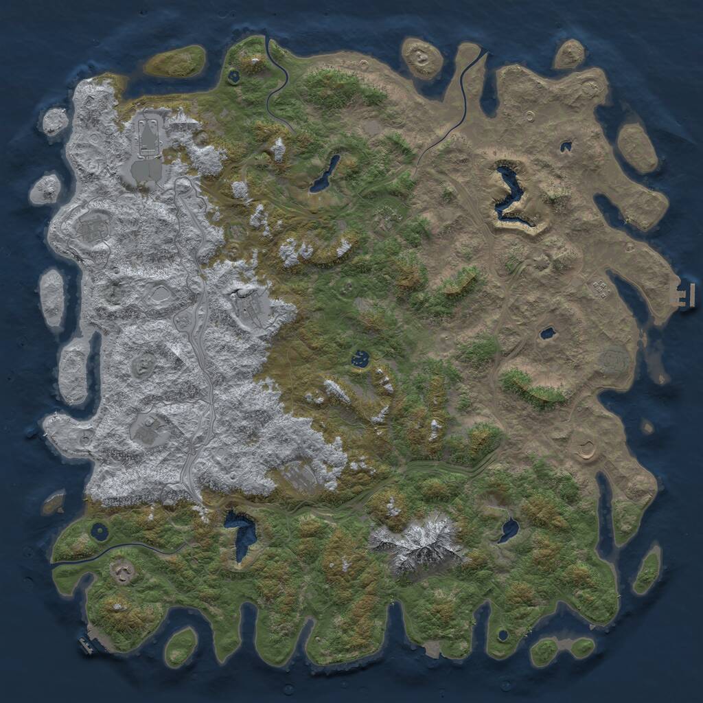 Rust Map: Procedural Map, Size: 6000, Seed: 4206, 17 Monuments