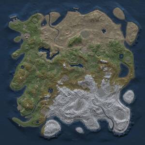 Thumbnail Rust Map: Procedural Map, Size: 4250, Seed: 1243888783, 17 Monuments