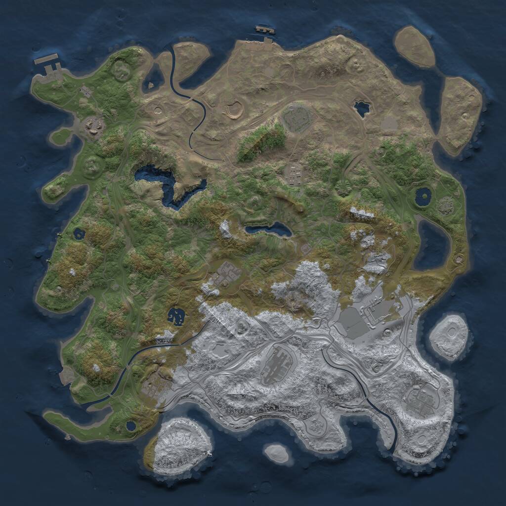 Rust Map: Procedural Map, Size: 4250, Seed: 1243888783, 17 Monuments