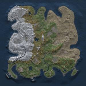 Thumbnail Rust Map: Procedural Map, Size: 3500, Seed: 1166999638, 16 Monuments