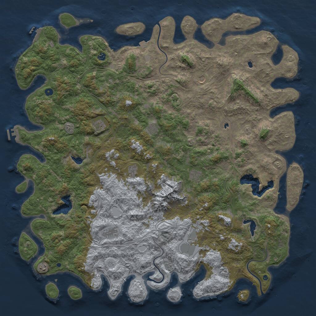 Rust Map: Procedural Map, Size: 6000, Seed: 1512197789, 17 Monuments