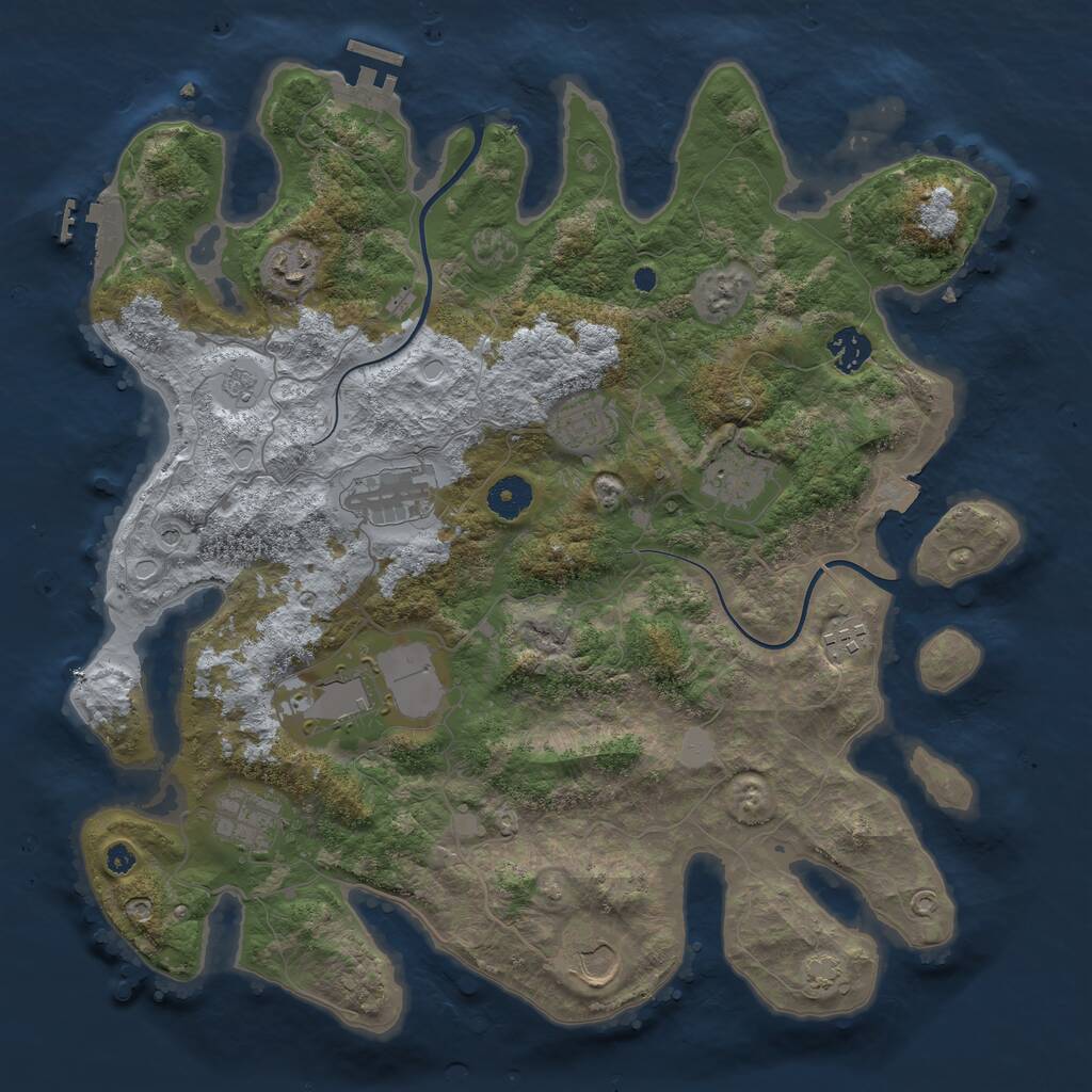 Rust Map: Procedural Map, Size: 3850, Seed: 1644882337, 15 Monuments