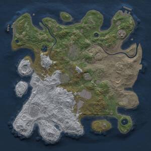 Thumbnail Rust Map: Procedural Map, Size: 3500, Seed: 1654582951, 14 Monuments