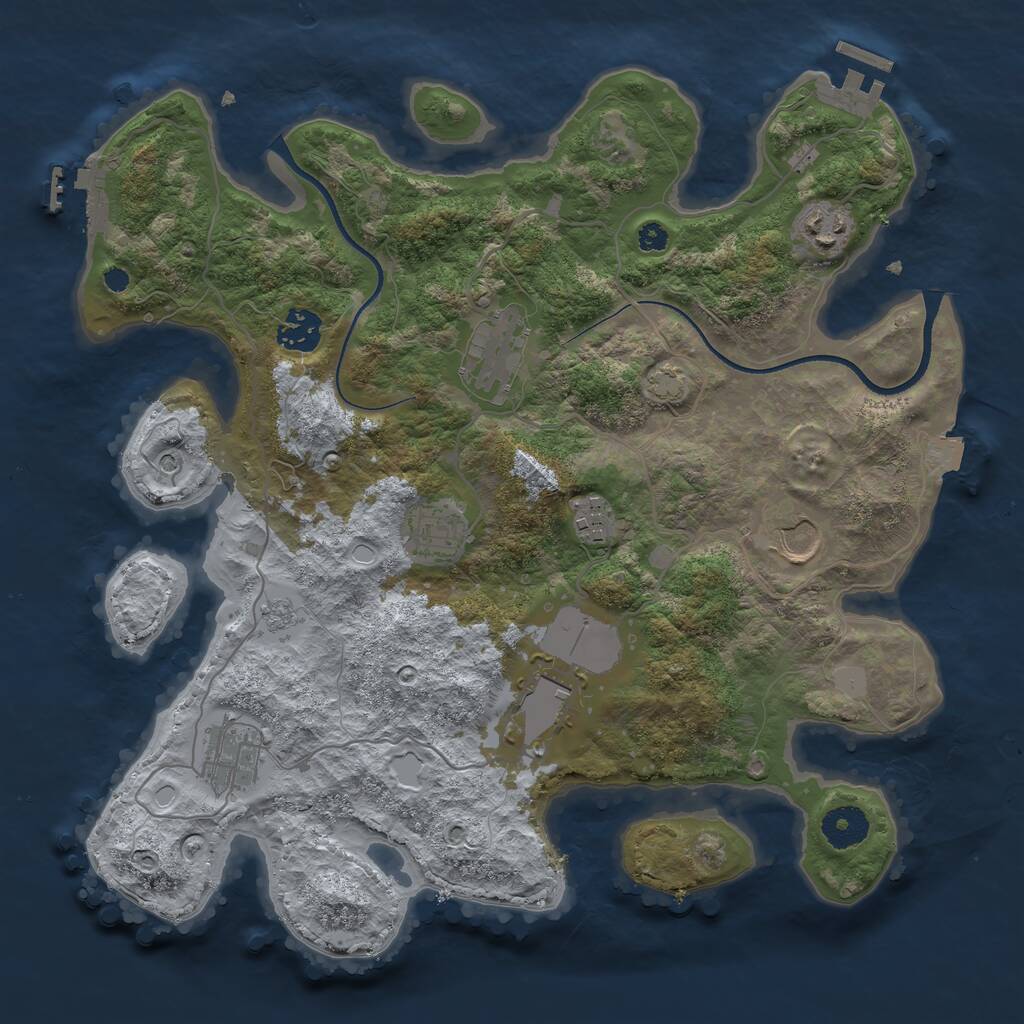 Rust Map: Procedural Map, Size: 3500, Seed: 1654582951, 14 Monuments