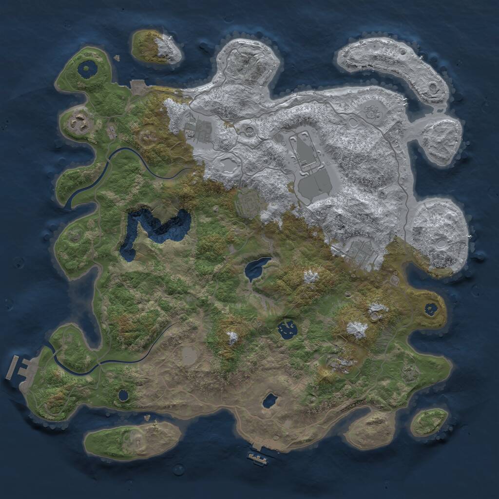 Rust Map: Procedural Map, Size: 4000, Seed: 1417852211, 13 Monuments