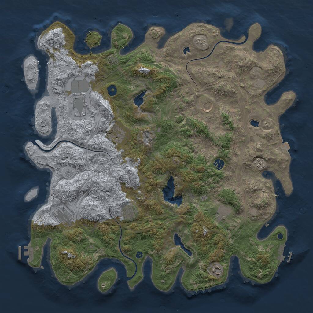 Rust Map: Procedural Map, Size: 4500, Seed: 4206, 15 Monuments
