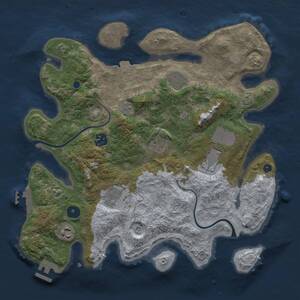 Thumbnail Rust Map: Procedural Map, Size: 3500, Seed: 91186865, 13 Monuments