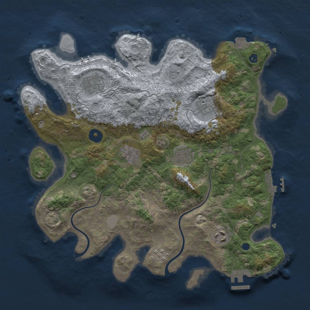 Rust Map: Procedural Map, Size: 3400, Seed: 377984034, 12 Monuments