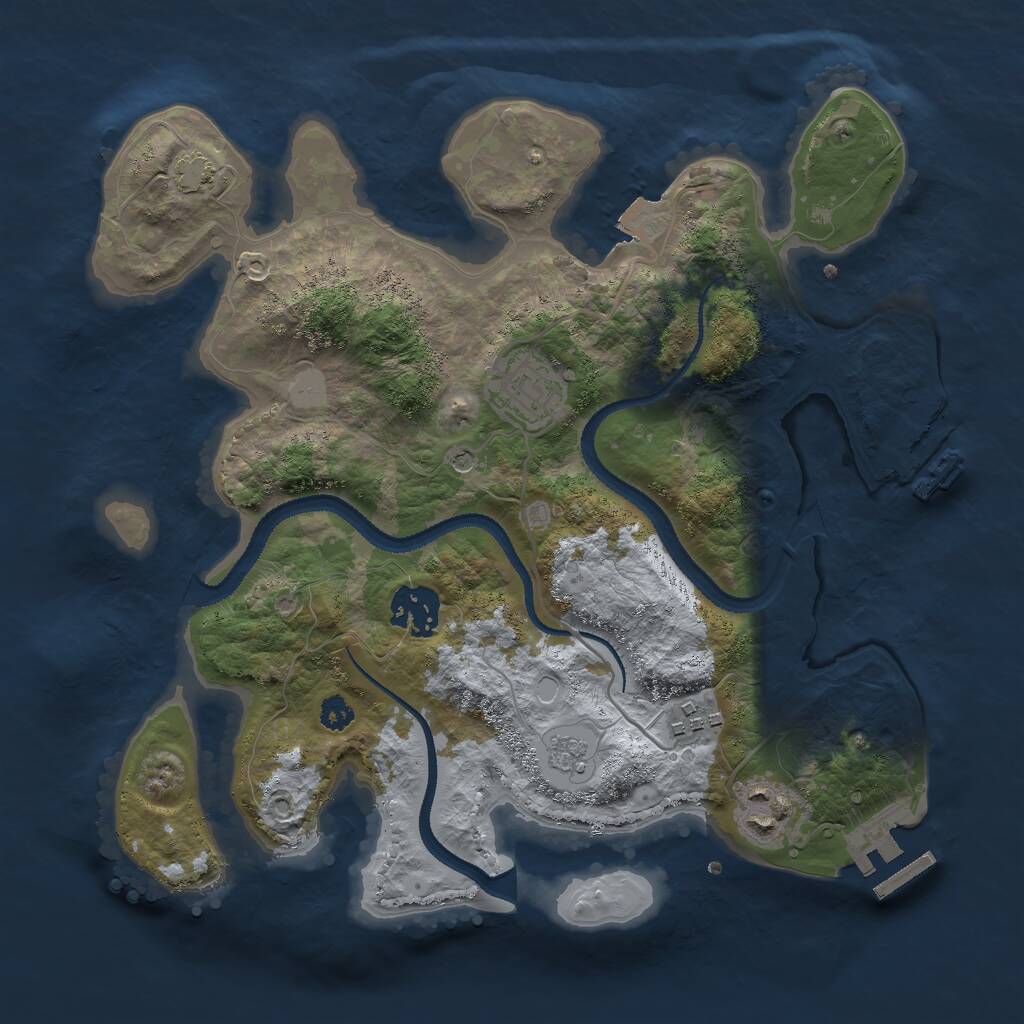 Rust Map: Procedural Map, Size: 3000, Seed: 48576348, 10 Monuments