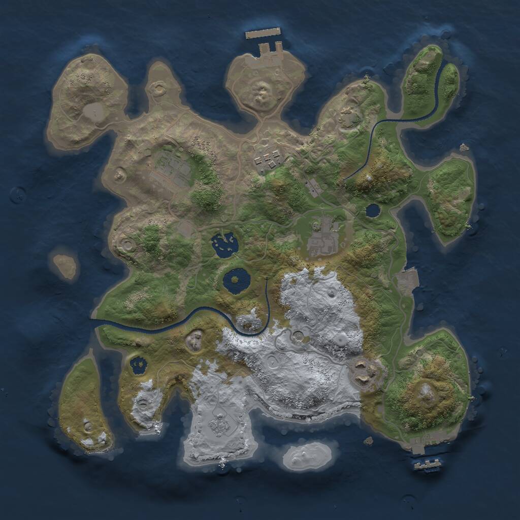 Rust Map: Procedural Map, Size: 3000, Seed: 48576348, 11 Monuments