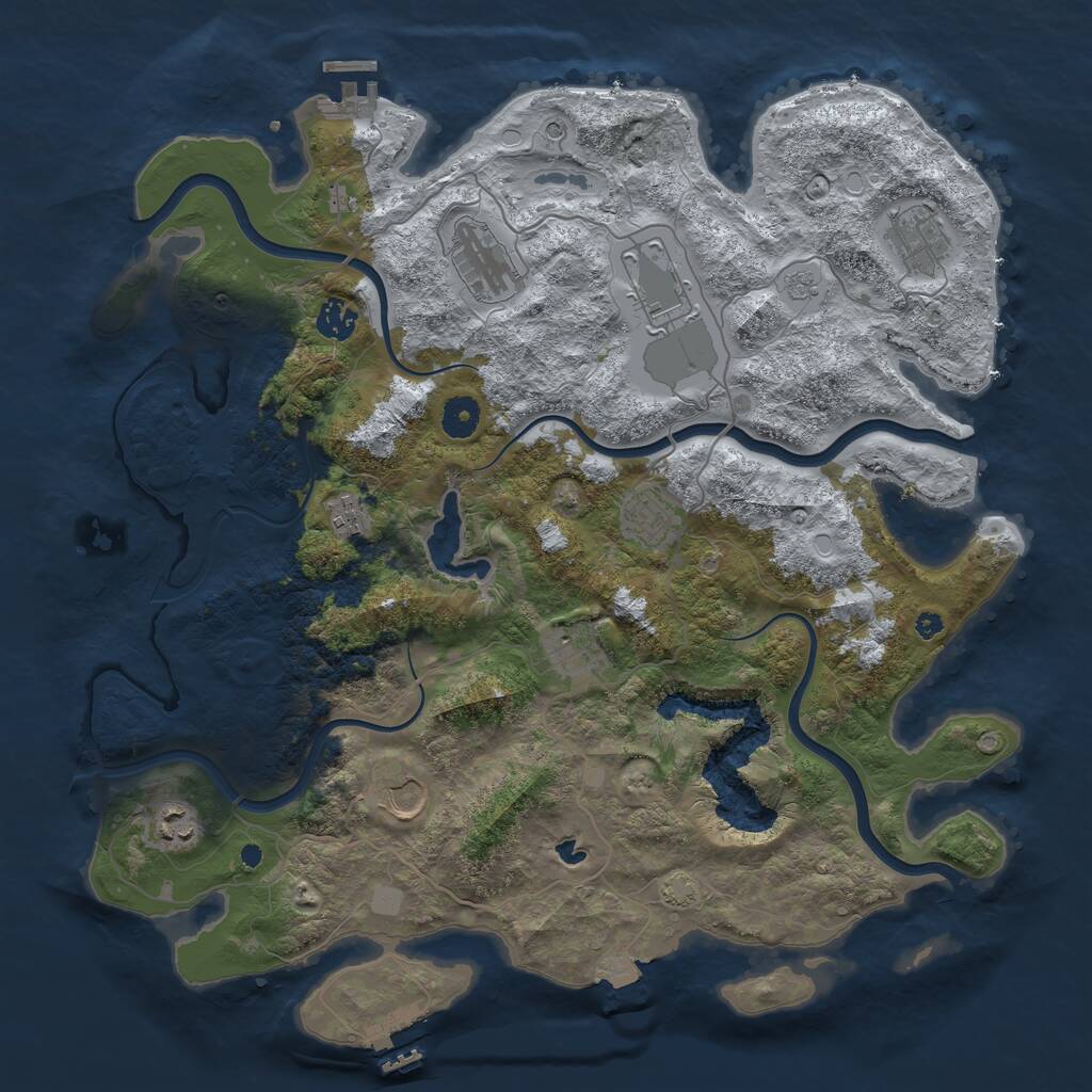 Rust Map: Procedural Map, Size: 4050, Seed: 1899790991, 15 Monuments
