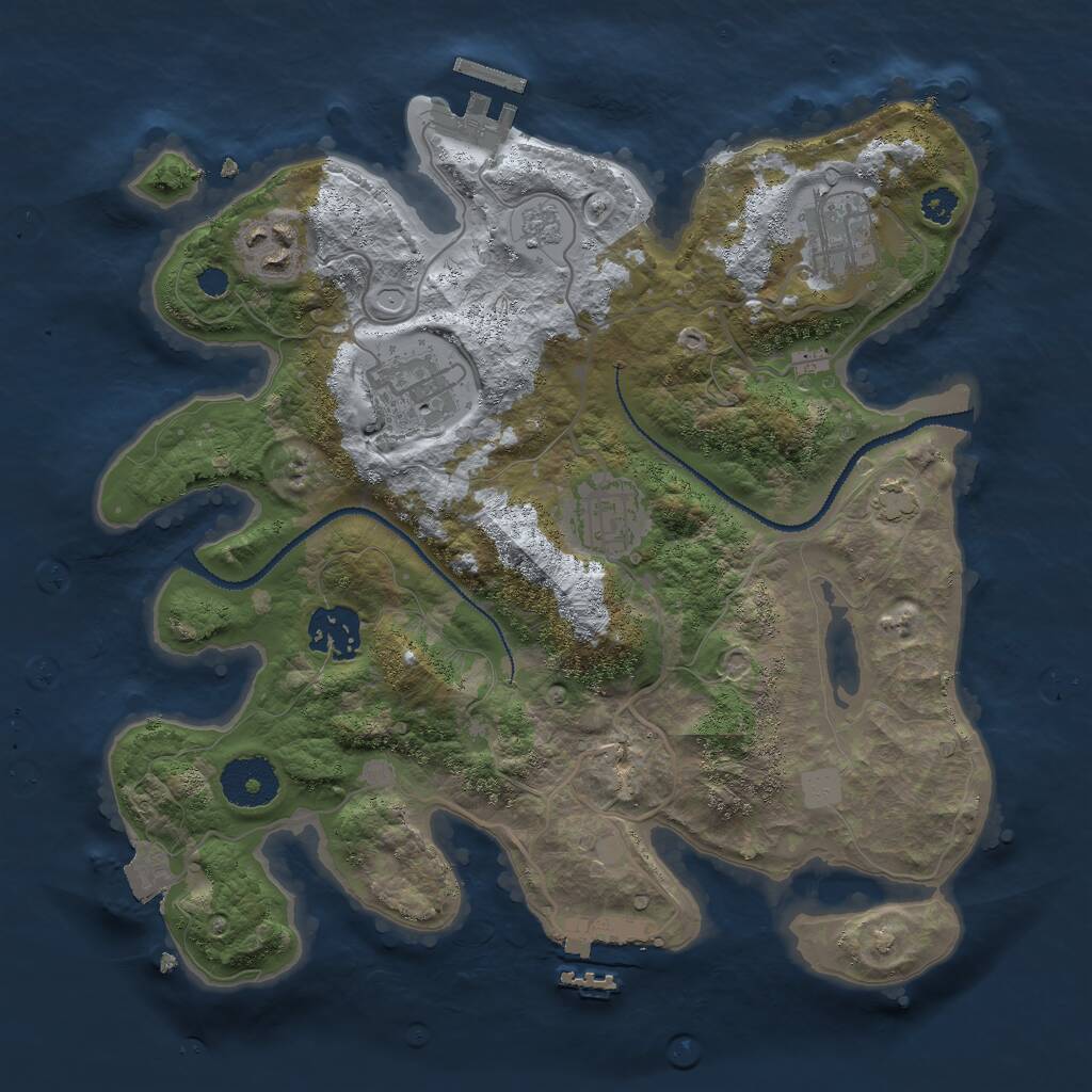 Rust Map: Procedural Map, Size: 3000, Seed: 7823601, 10 Monuments