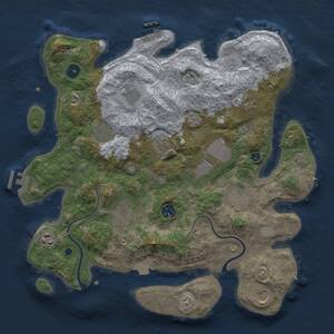 Thumbnail Rust Map: Procedural Map, Size: 3700, Seed: 1306772313, 17 Monuments