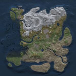 Thumbnail Rust Map: Procedural Map, Size: 3700, Seed: 1306772313, 15 Monuments