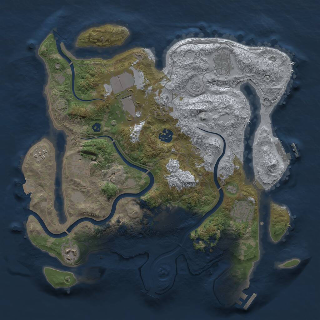 Rust Map: Procedural Map, Size: 3500, Seed: 37218, 15 Monuments