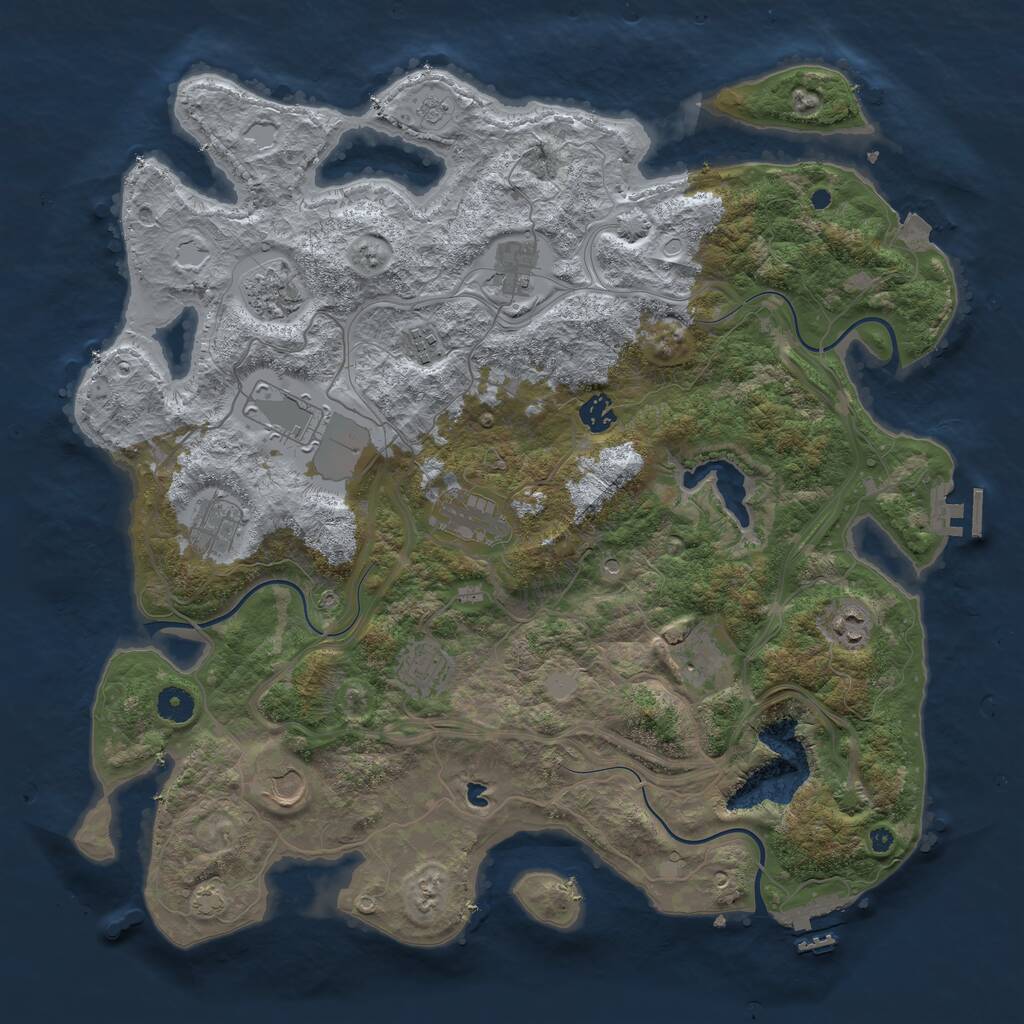 Rust Map: Procedural Map, Size: 4250, Seed: 34446970, 17 Monuments