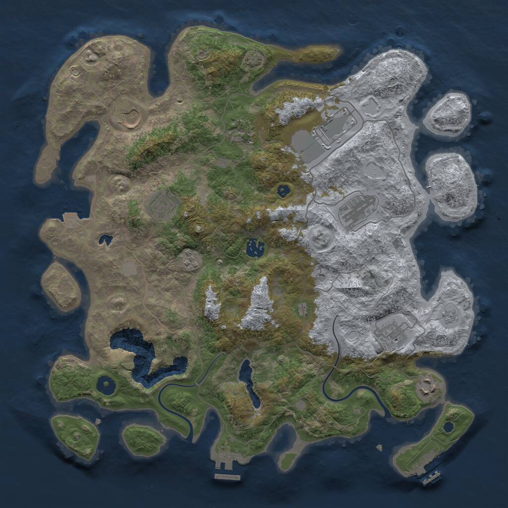 Rust Map: Procedural Map, Size: 4000, Seed: 1888169869, 15 Monuments