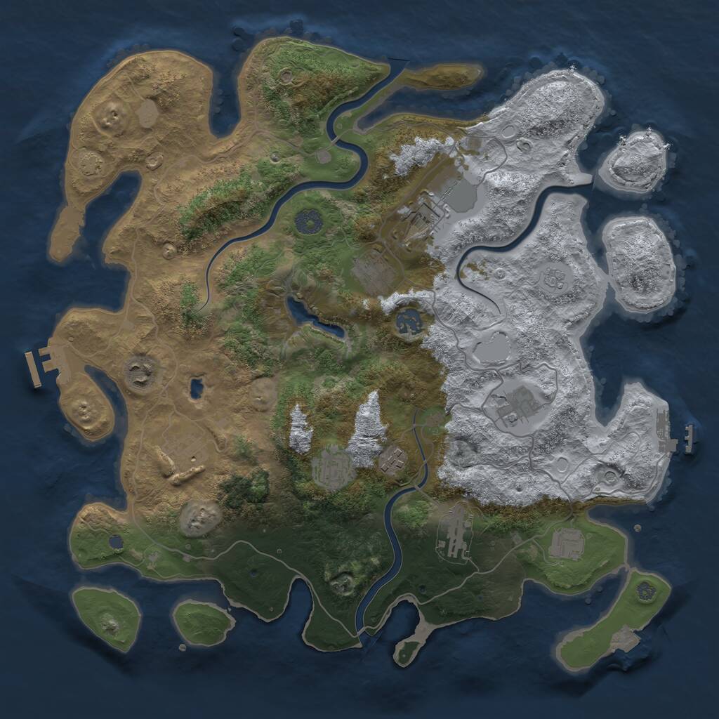 Rust Map: Procedural Map, Size: 4000, Seed: 1888169869, 15 Monuments