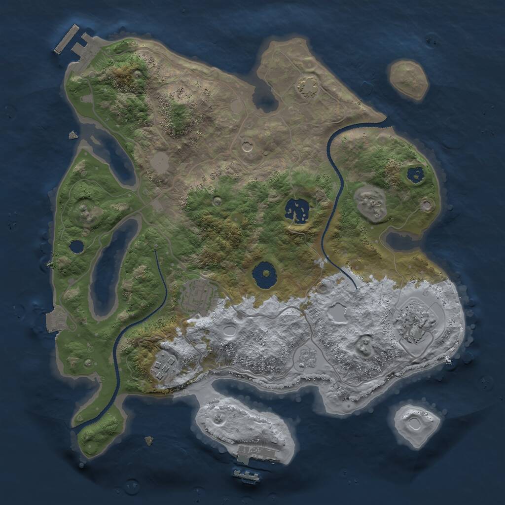 Rust Map: Procedural Map, Size: 3000, Seed: 1165276, 10 Monuments