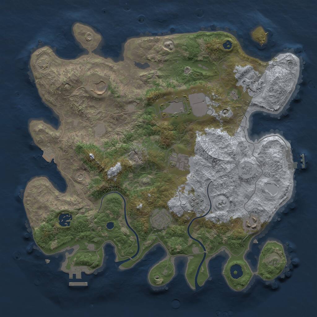 Rust Map: Procedural Map, Size: 3500, Seed: 567645655, 14 Monuments