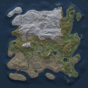 Thumbnail Rust Map: Procedural Map, Size: 3750, Seed: 1083355965, 17 Monuments